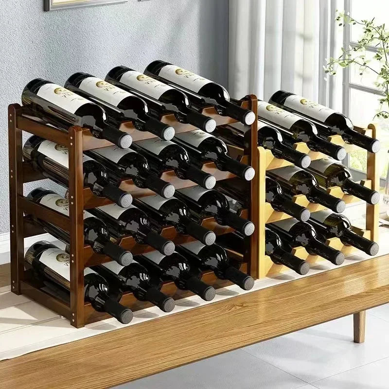 Wooden Wine Rack Display Grid Storage Shelf For Tabletop