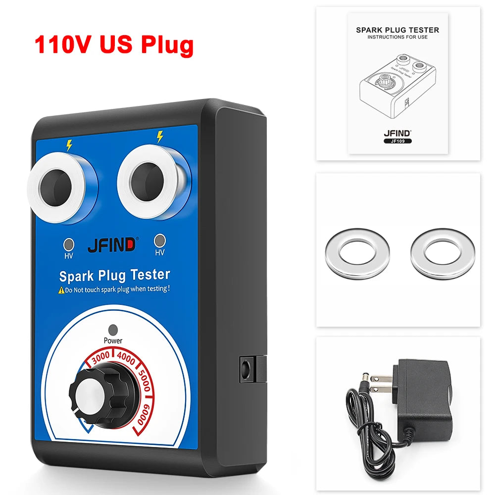 Spark Plug Tester Double Hole Diagnostic Tool 12V Auto Engine Ignition Detector 0-6000RPM