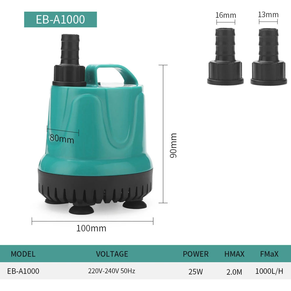 Ultra-Quiet Submersible Water Fountain Pump for Aquariums and Ponds