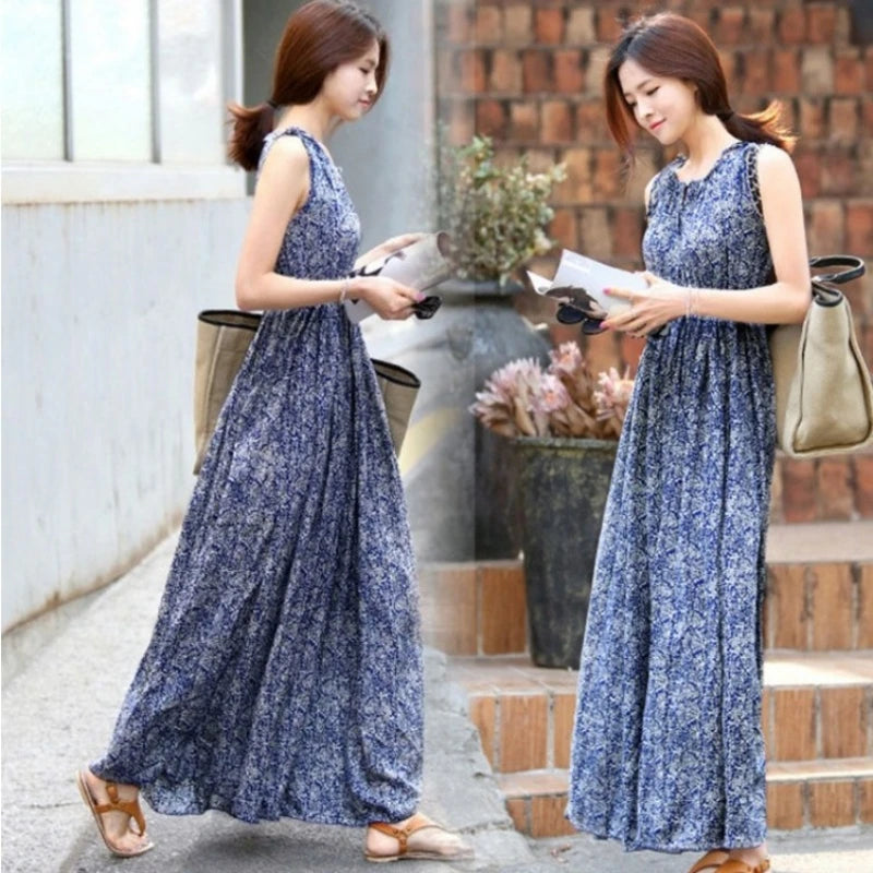 Casual Summer Bohemian Maxi Dress for Women
