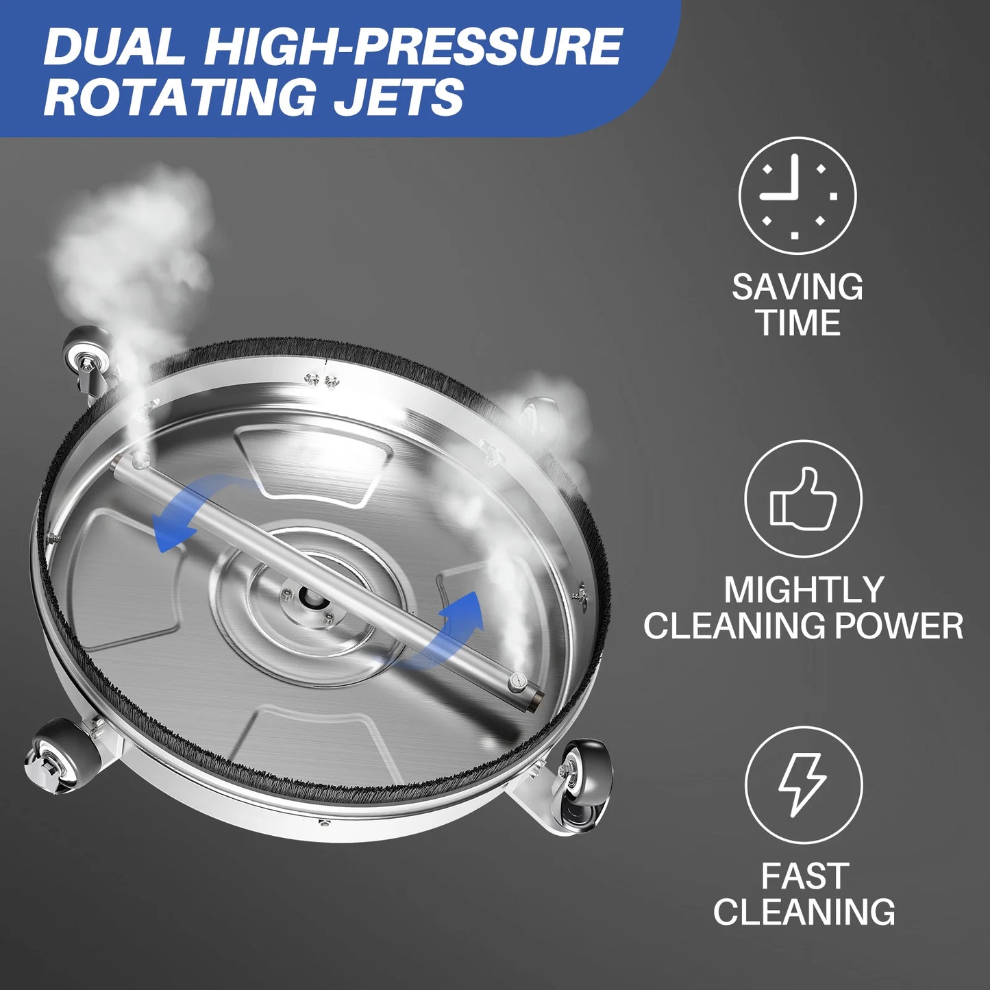 Roomark 4000 PSI Pressure Washer Surface Cleaner For Driveways Patios