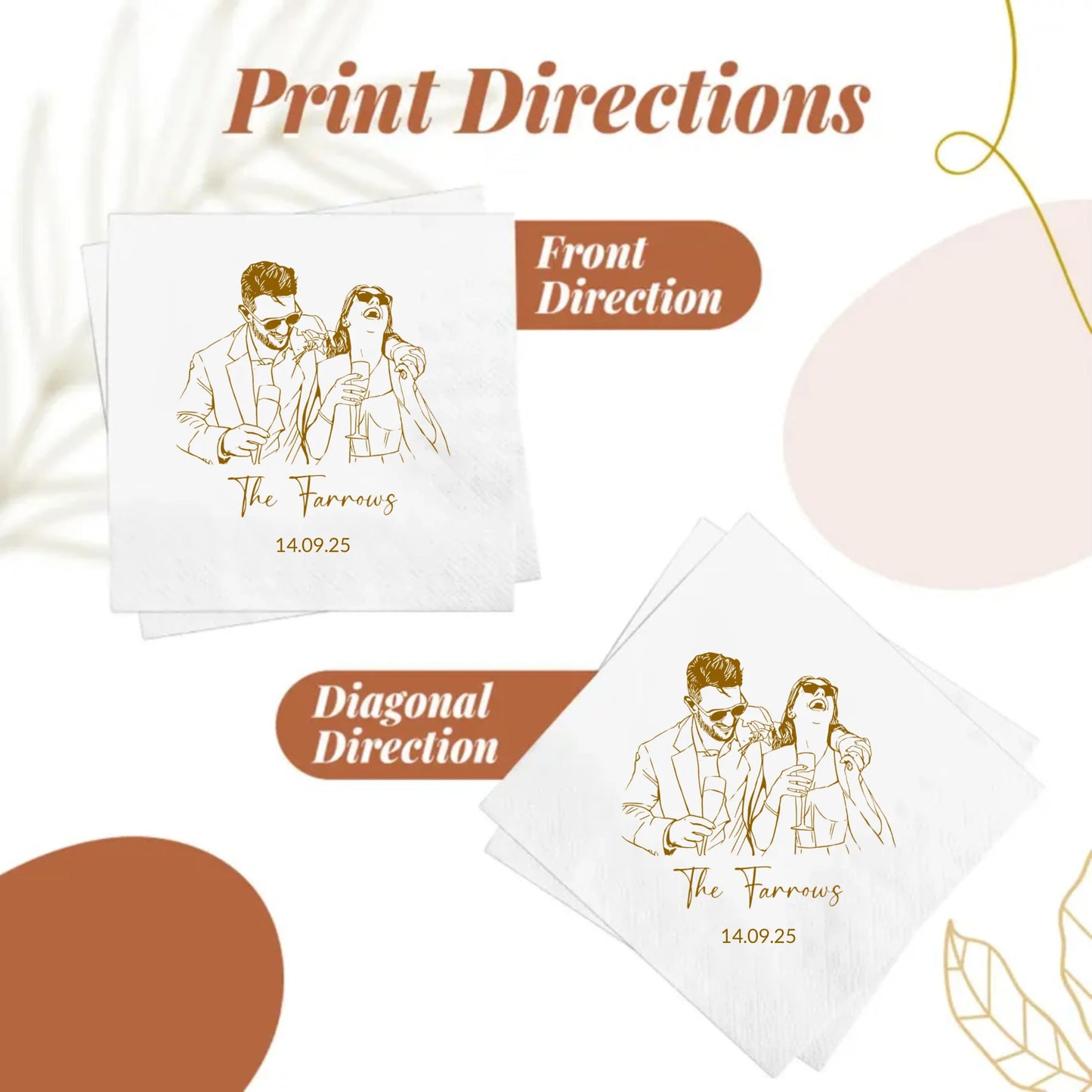Personalized Wedding Napkins for Parties and Celebrations