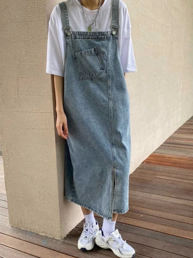 Trendy Denim Overall Dress for Women Casual Summer Style