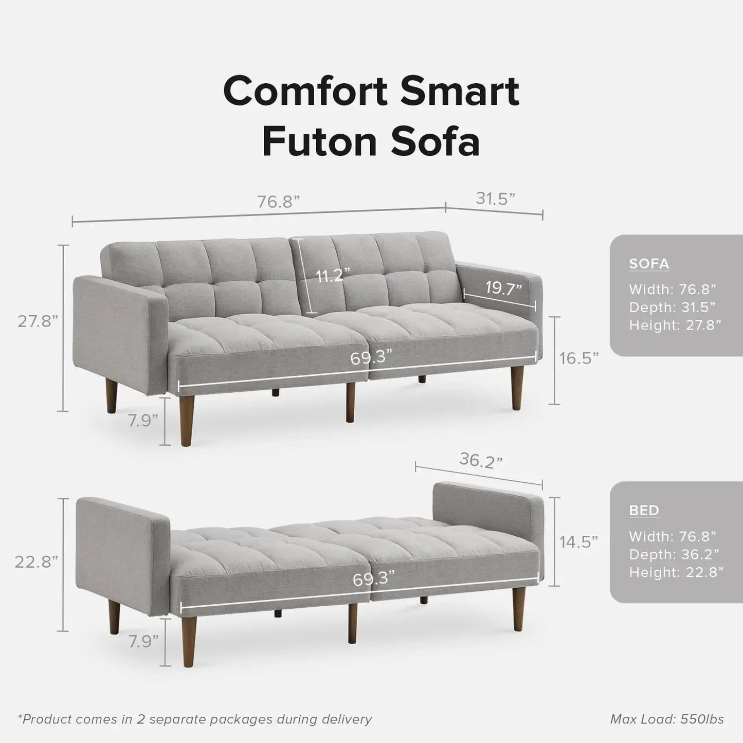 Mid Century Modern Sofa Bed Futon for Stylish Living Rooms