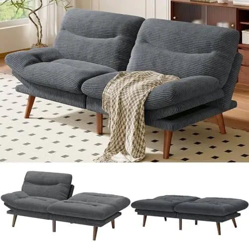 Guangbai Futon Sofa Bed Corduroy 2 In 1 Convertible Couch