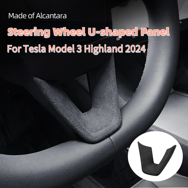 Alcantara Suede Steering Wheel Cover For Tesla Model 3