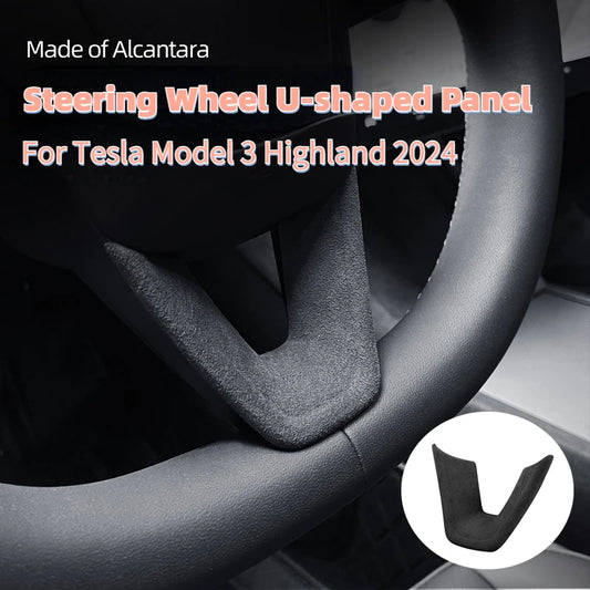 Alcantara Suede Steering Wheel Cover For Tesla Model 3