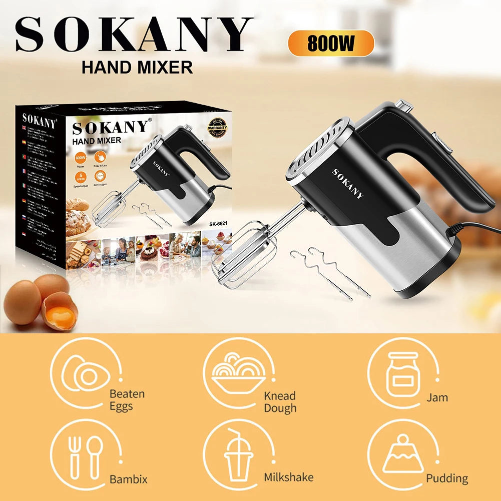 Automatic Electric Dough Mixer and Handheld Egg Beater