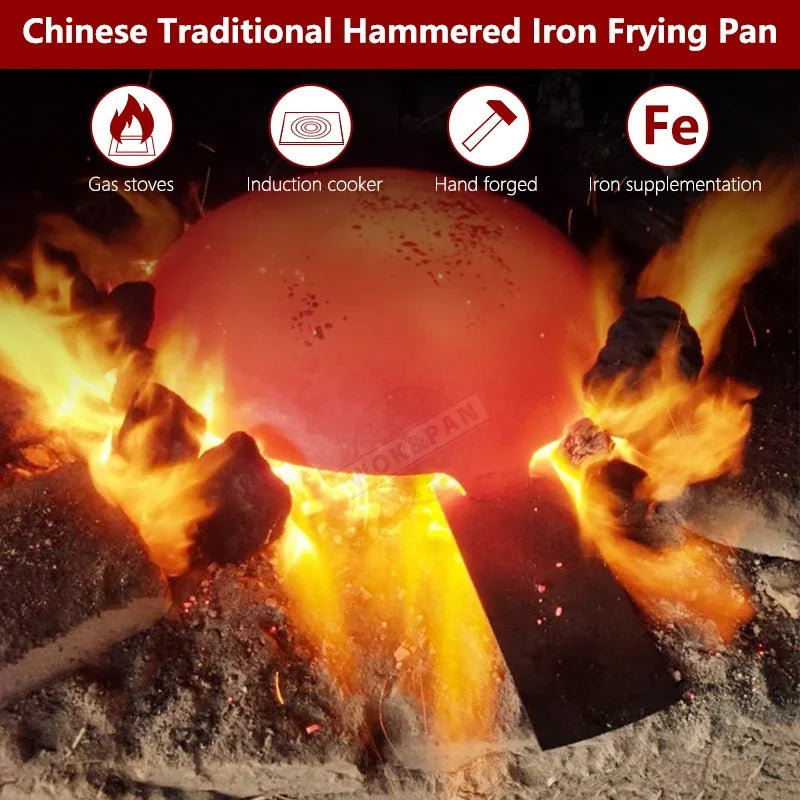 Cast Iron Frying Pan Uncoated Skillet Gas Induction Stove
