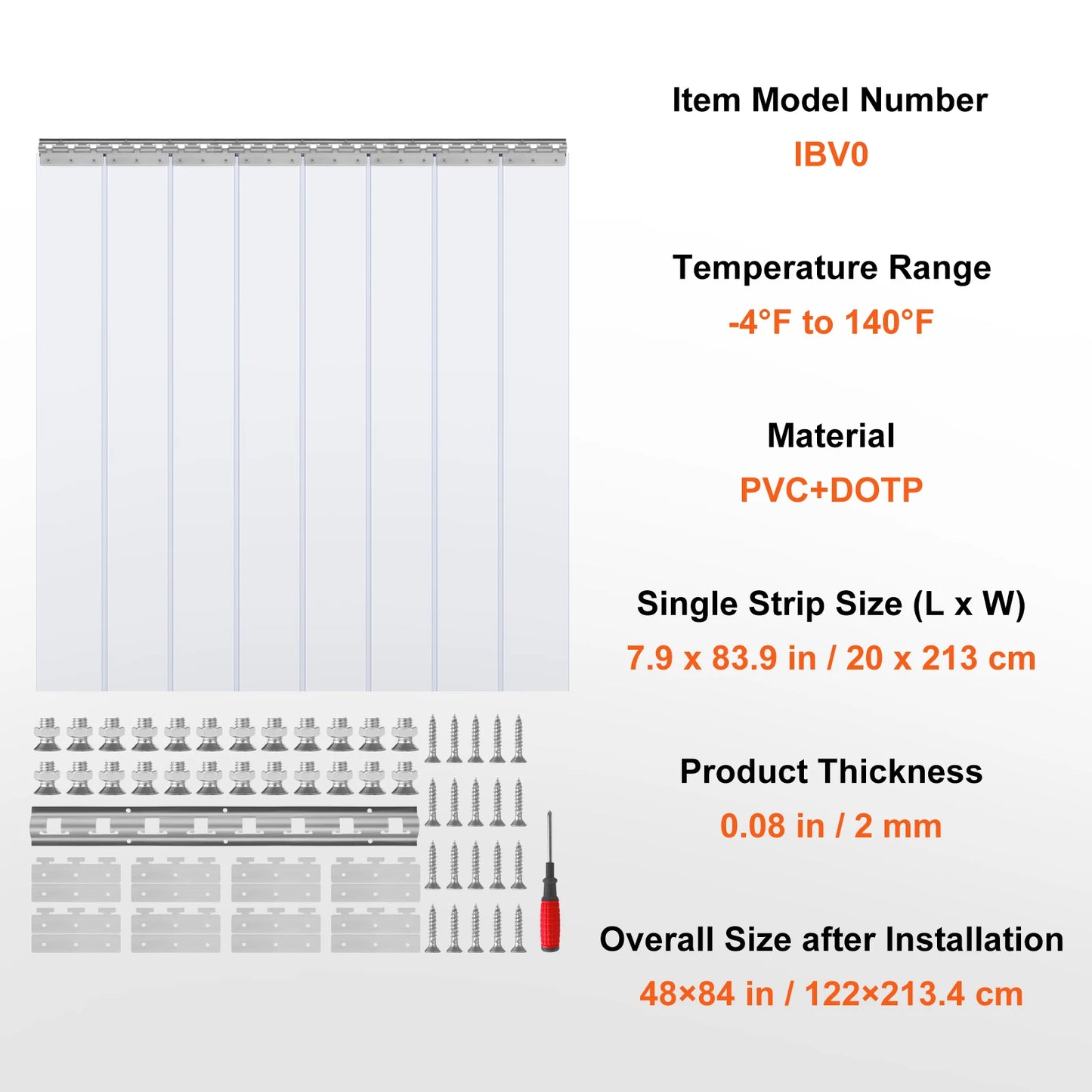 SucceBuy Clear PVC Strip Door Curtain for Walk In Coolers