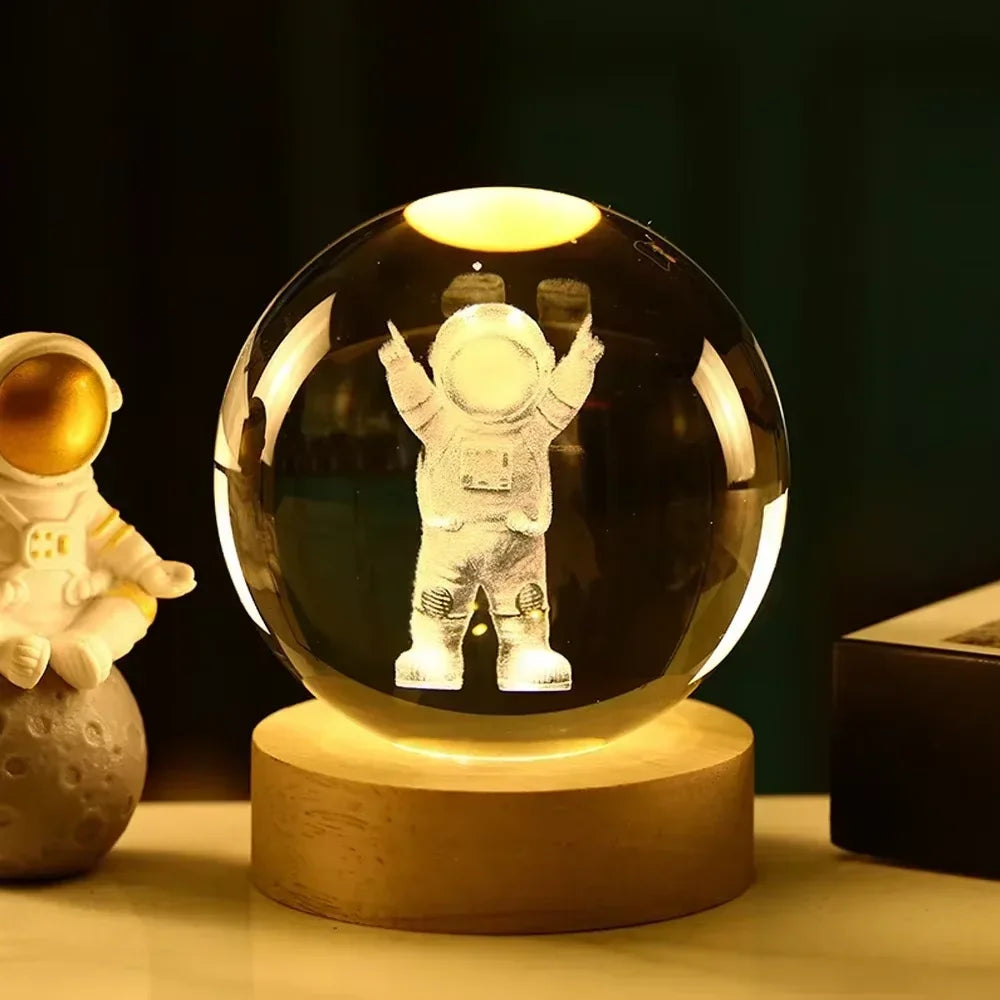 LED Night Light Saturn 3D Moon Table Lamp for Kids