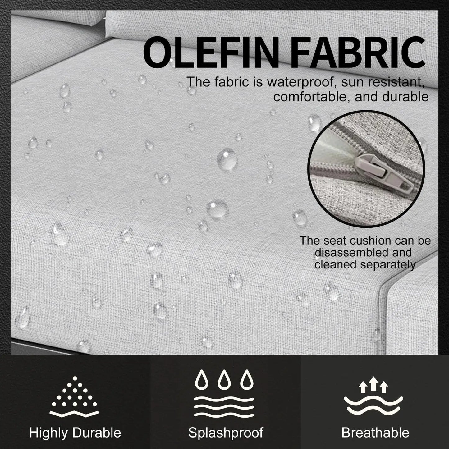 General Aluminum Outdoor Sofa 4 Seats Set With Coffee Table