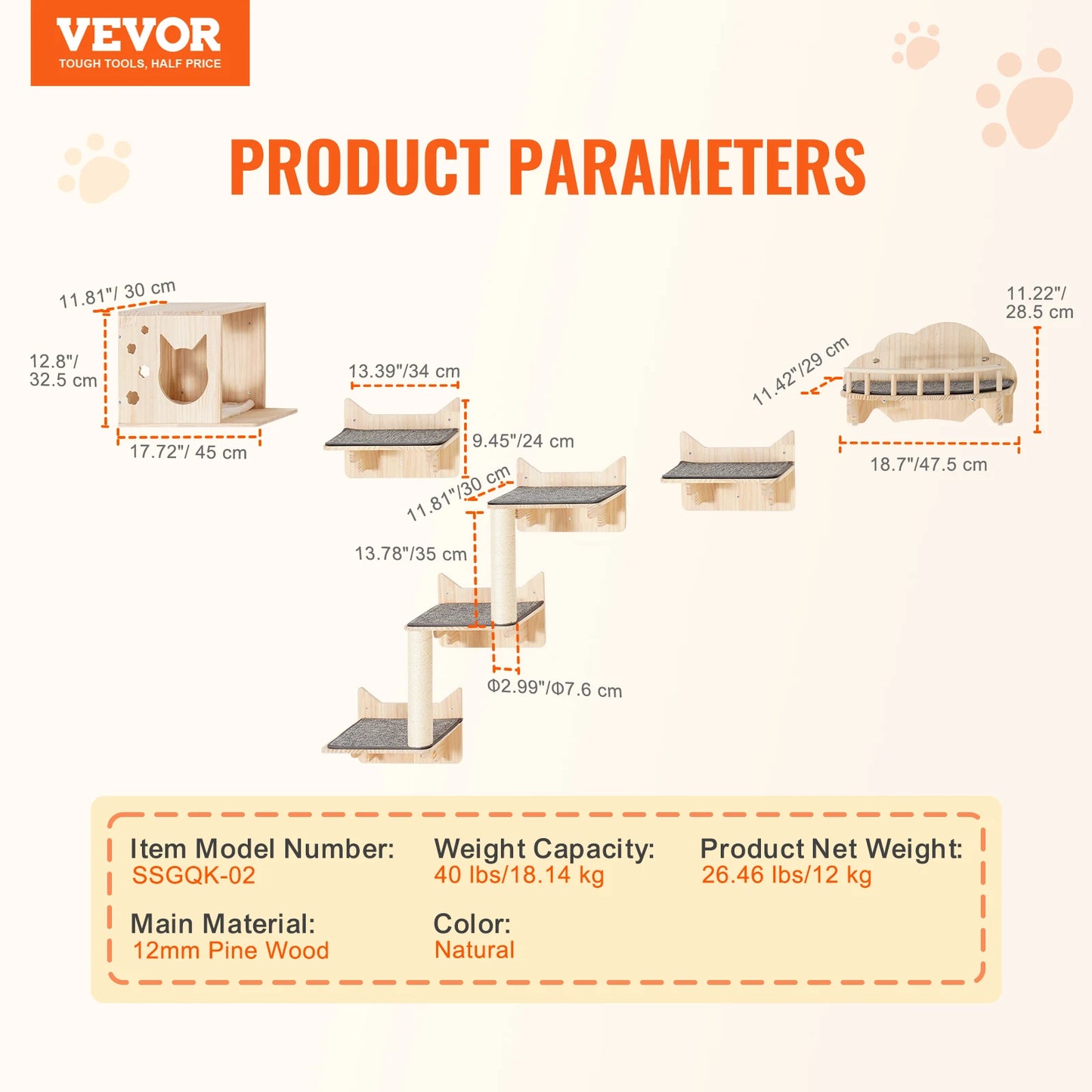 Wall Mounted Cat Shelves With Jumping Boards And Hammocks