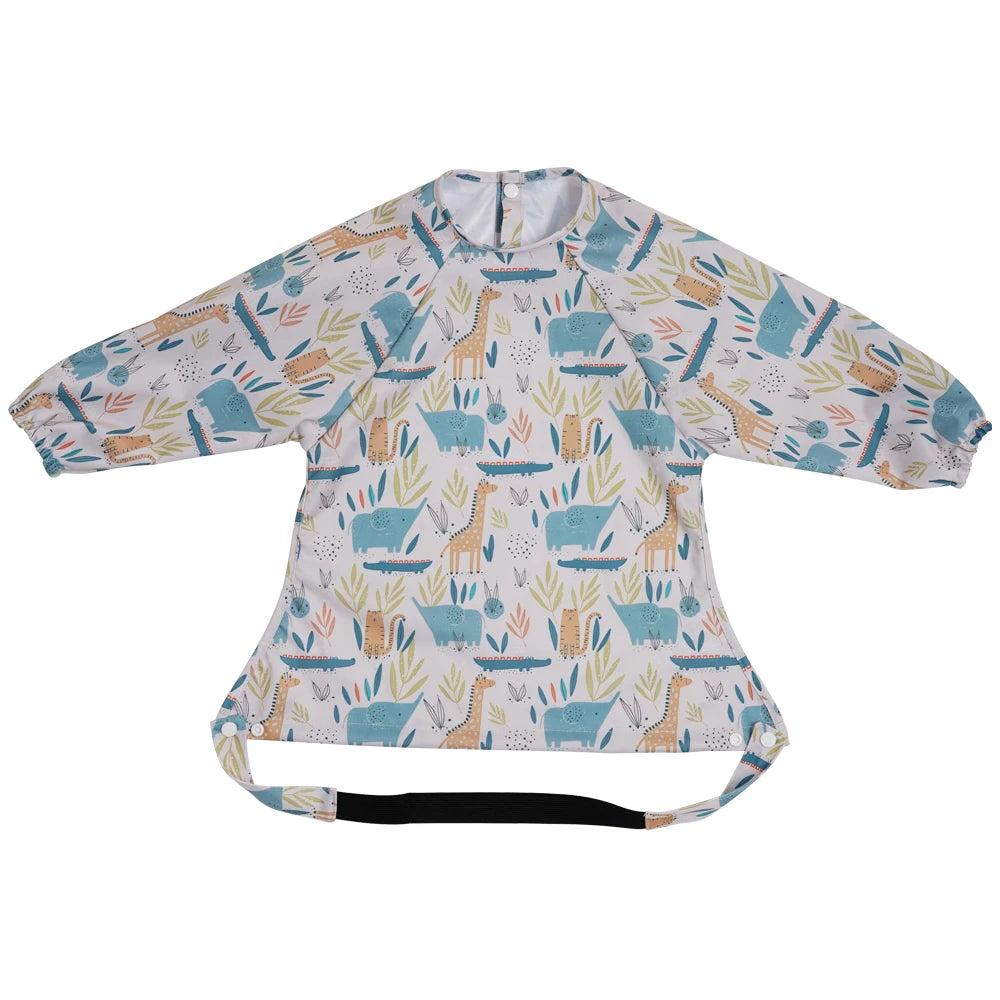 HappyFlute Waterproof Baby Feeding Bib with Snap Button Design
