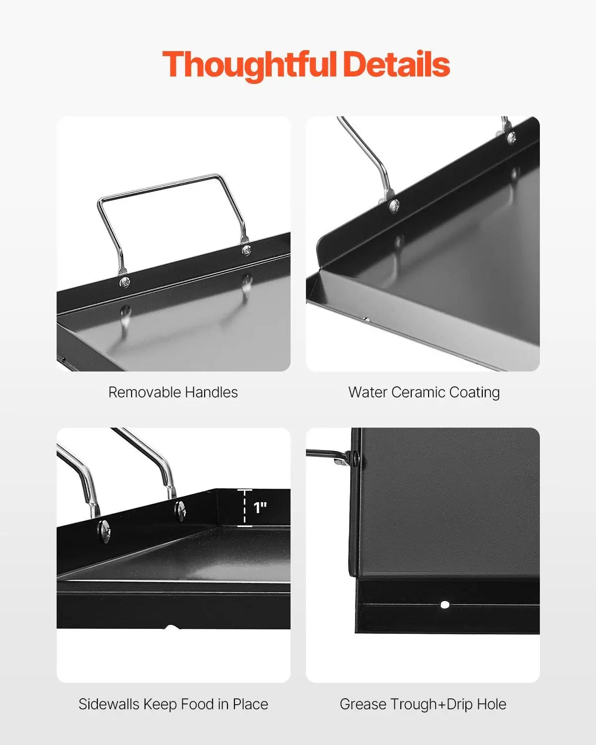 Universal Carbon Steel Flat Top Griddle for BBQ Cooking