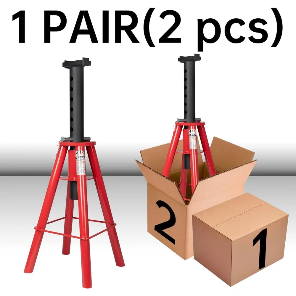 Heavy-Duty Pin Type Adjustable Jack Stands For Trucks And Equipment