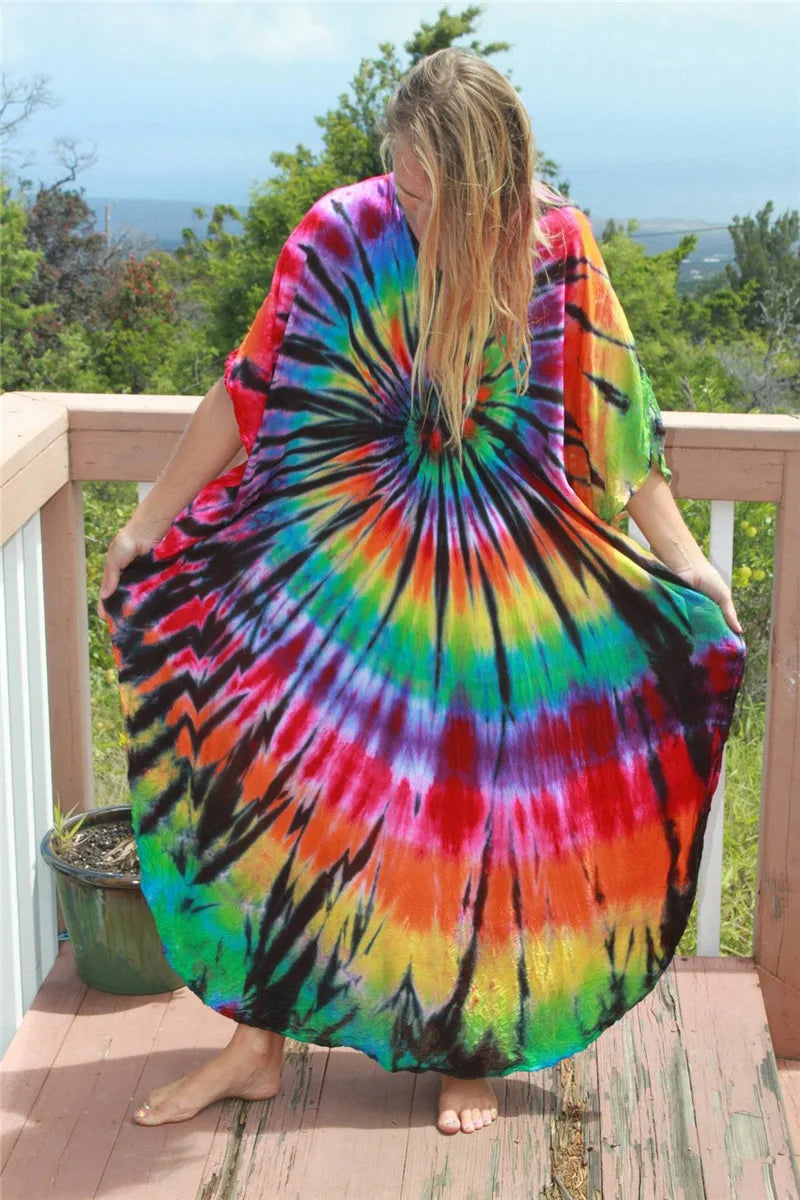 Plus Size Women Beach Coverup Casual Kaftan Swimwear Dress