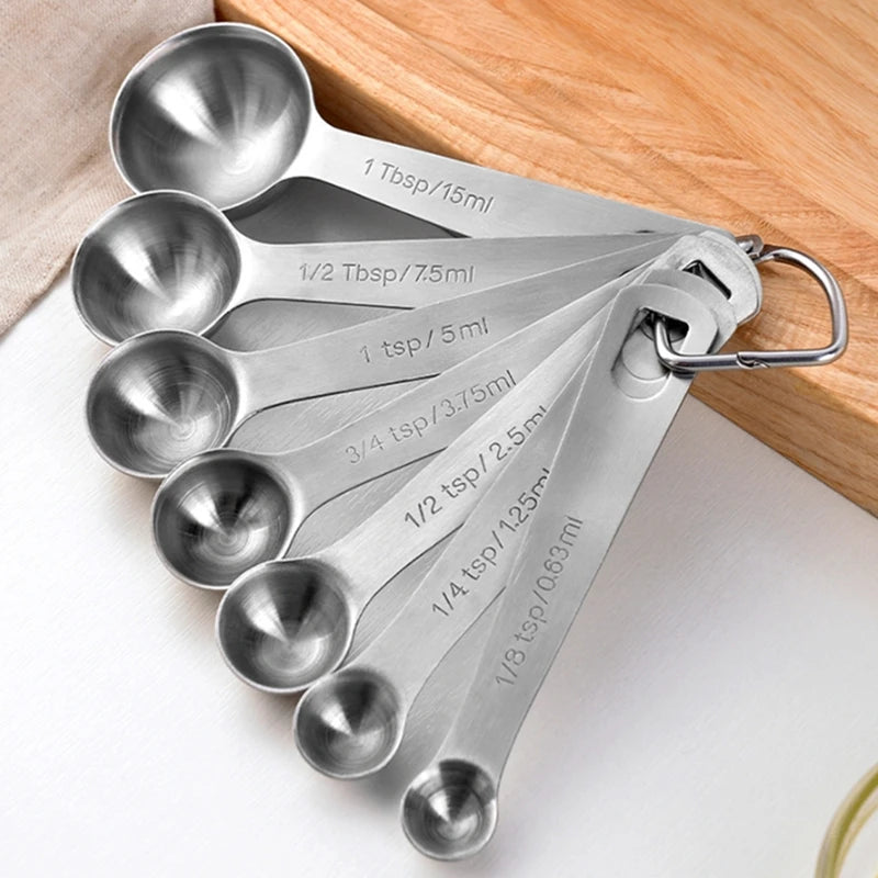 Stainless Steel Measuring Cups and Spoons Set for Baking