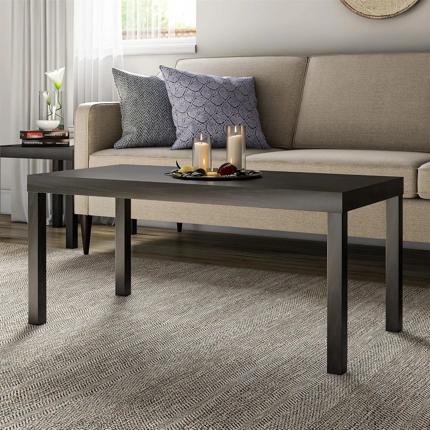 Modern Coffee Table with Wood Grain Finish