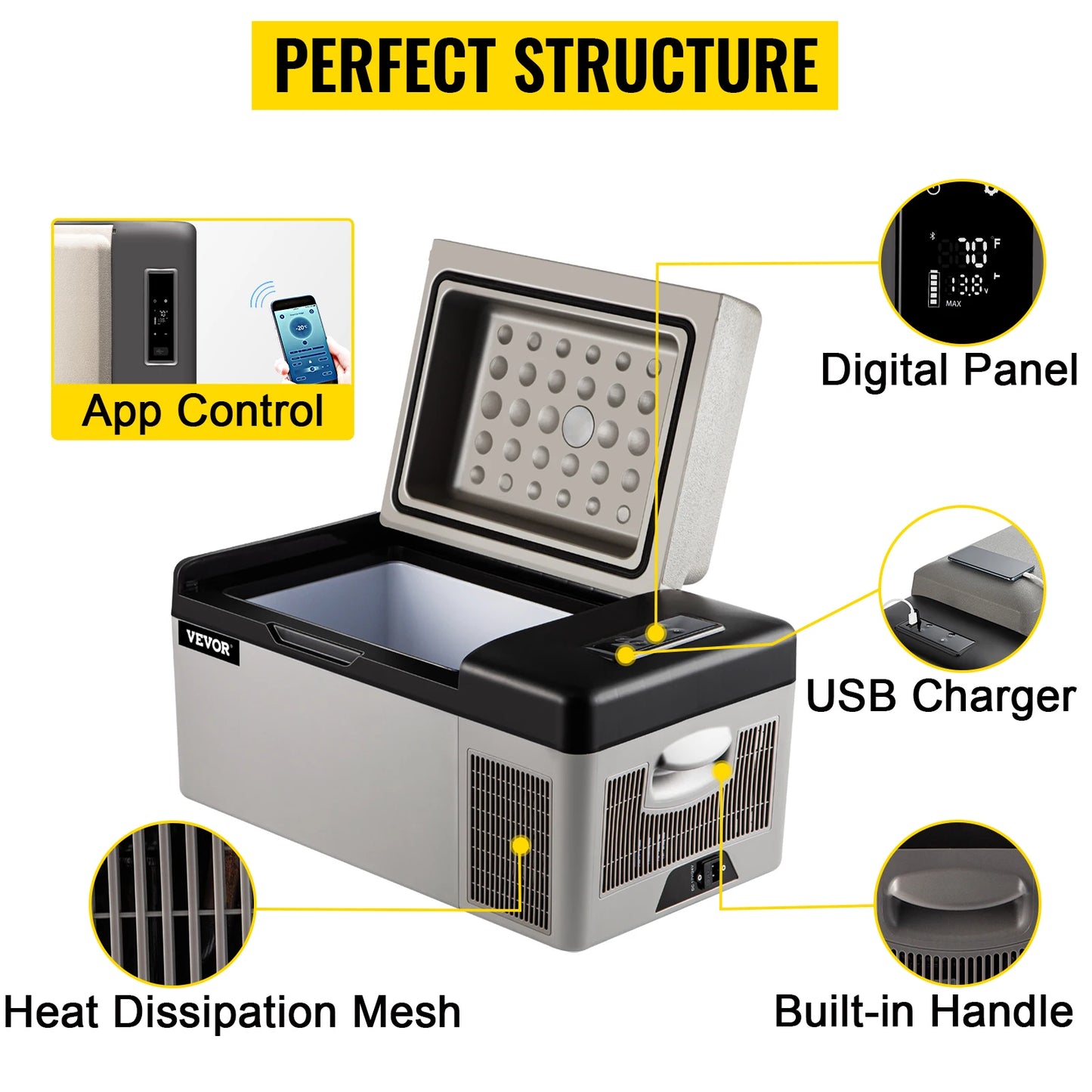 Portable Electric Car Refrigerator for Travel and Outdoor Adventures