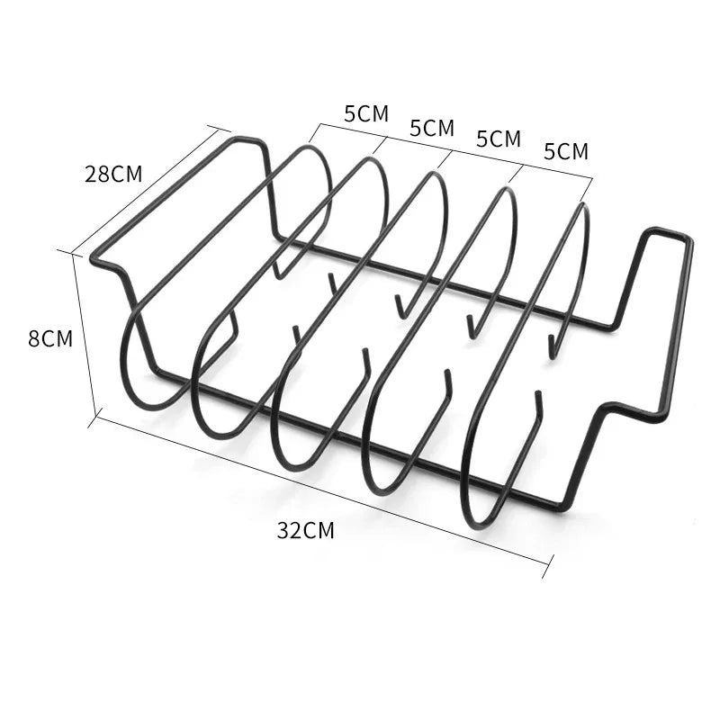 Non-Stick Stainless Steel BBQ Rib Rack for Perfect Grilling