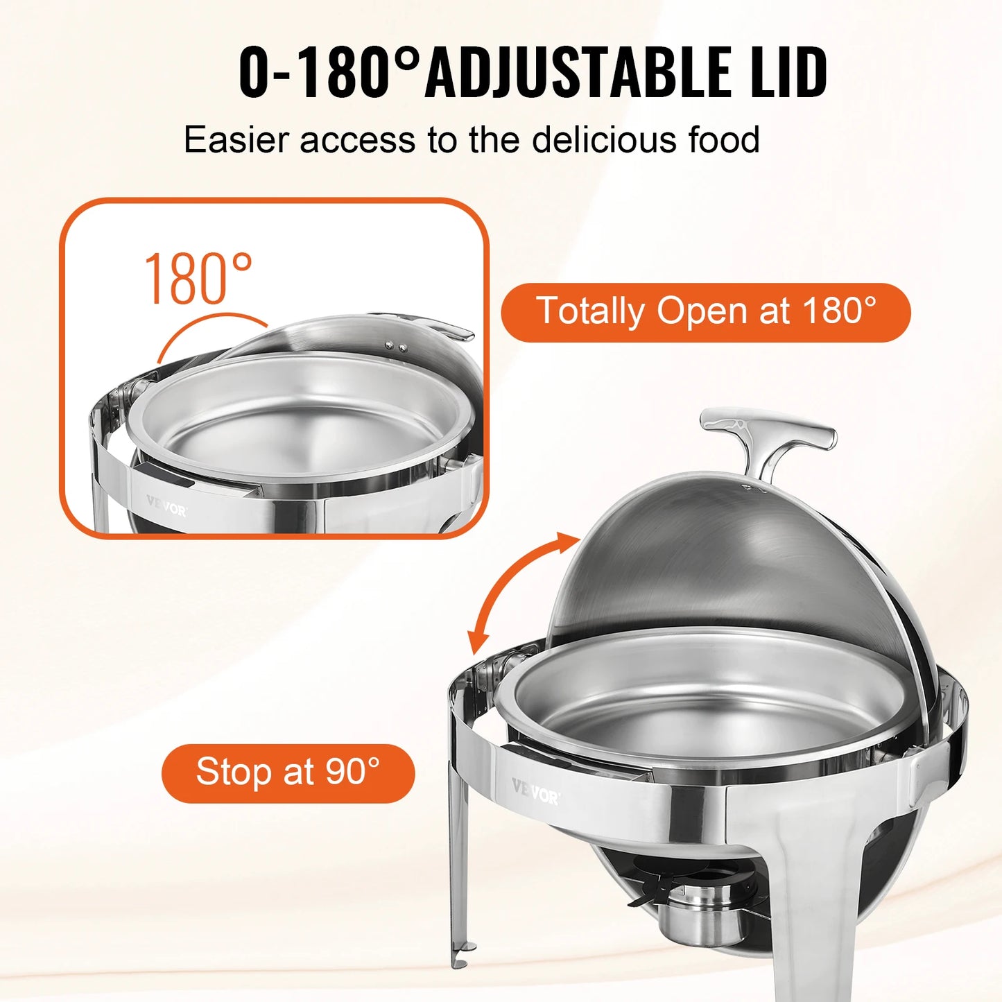 SucceBuy Roll Top Chafing Dish Buffet Set Stainless Steel