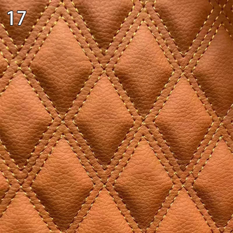 100x158cm Faux Leather Fabric Sponge Quilted Embroidered Car Interior Material and Home Decor PVC Fabric
