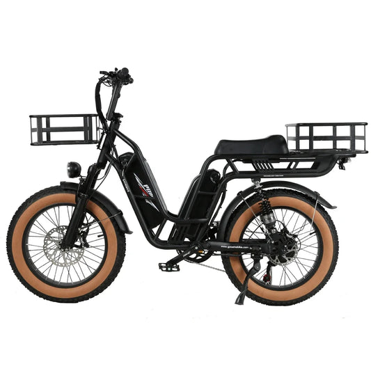 Folded Electric Cargo Bicycle Fat Tire 48V Dual Battery