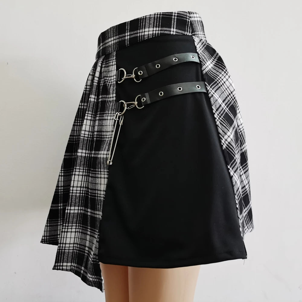 Gothic Chic Pleated Mini Skirt for Stylish Summer Fashion