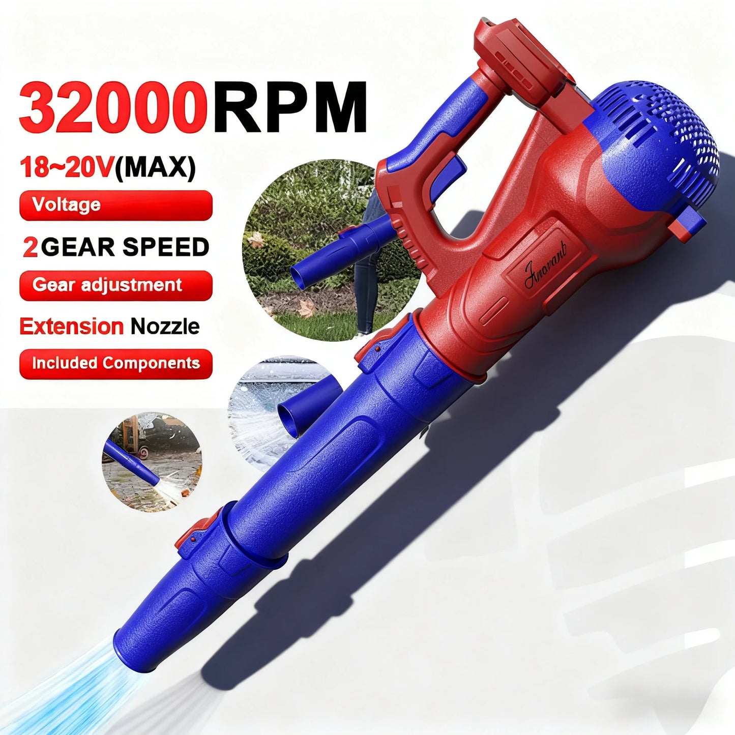 Cordless Leaf Blower With 2 Batteries And Fast Charger