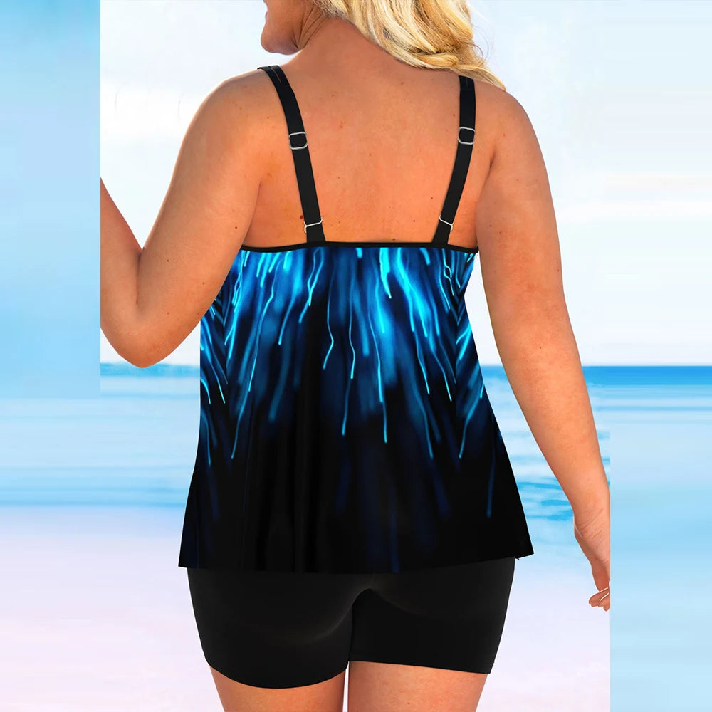 Plus Size Two Piece Women's Swimsuit for Summer Beach Fun