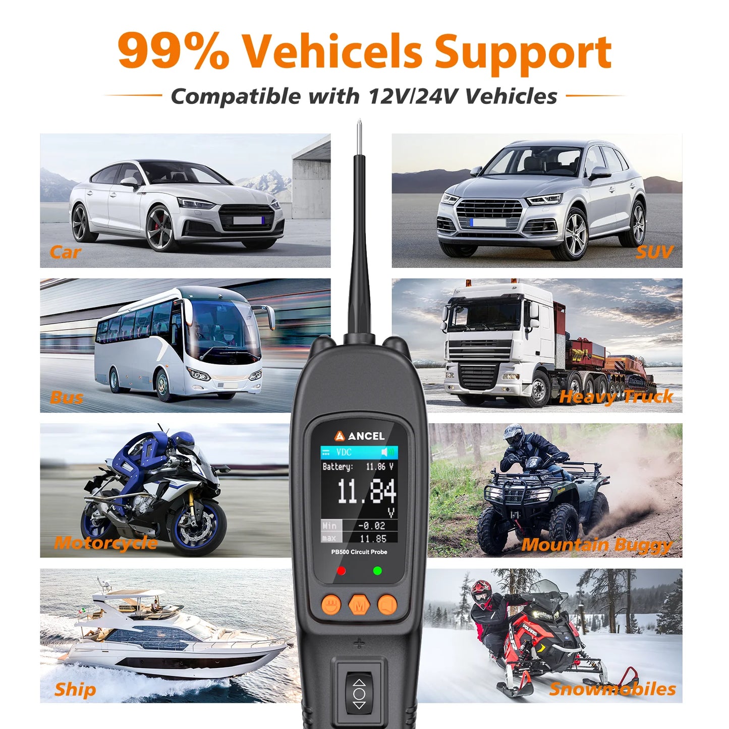 Ancel PB500 Car Power Scan Electric Circuit Tester Automotive Multi Meter Diagnostic Tool