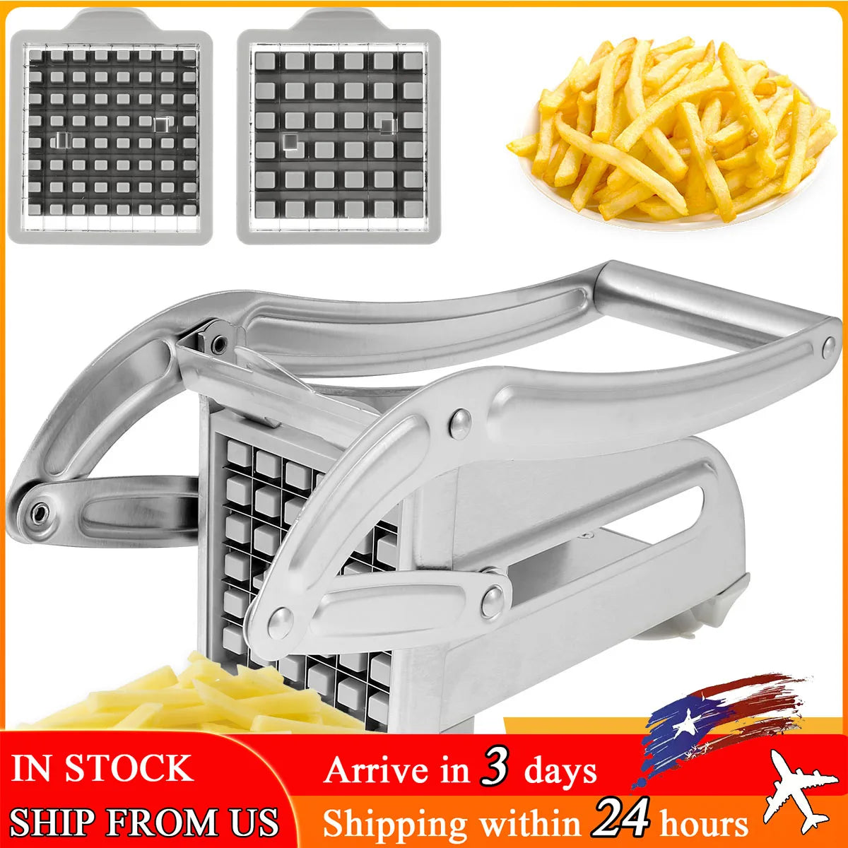 Stainless Steel Manual French Fry Cutter and Vegetable Chipper