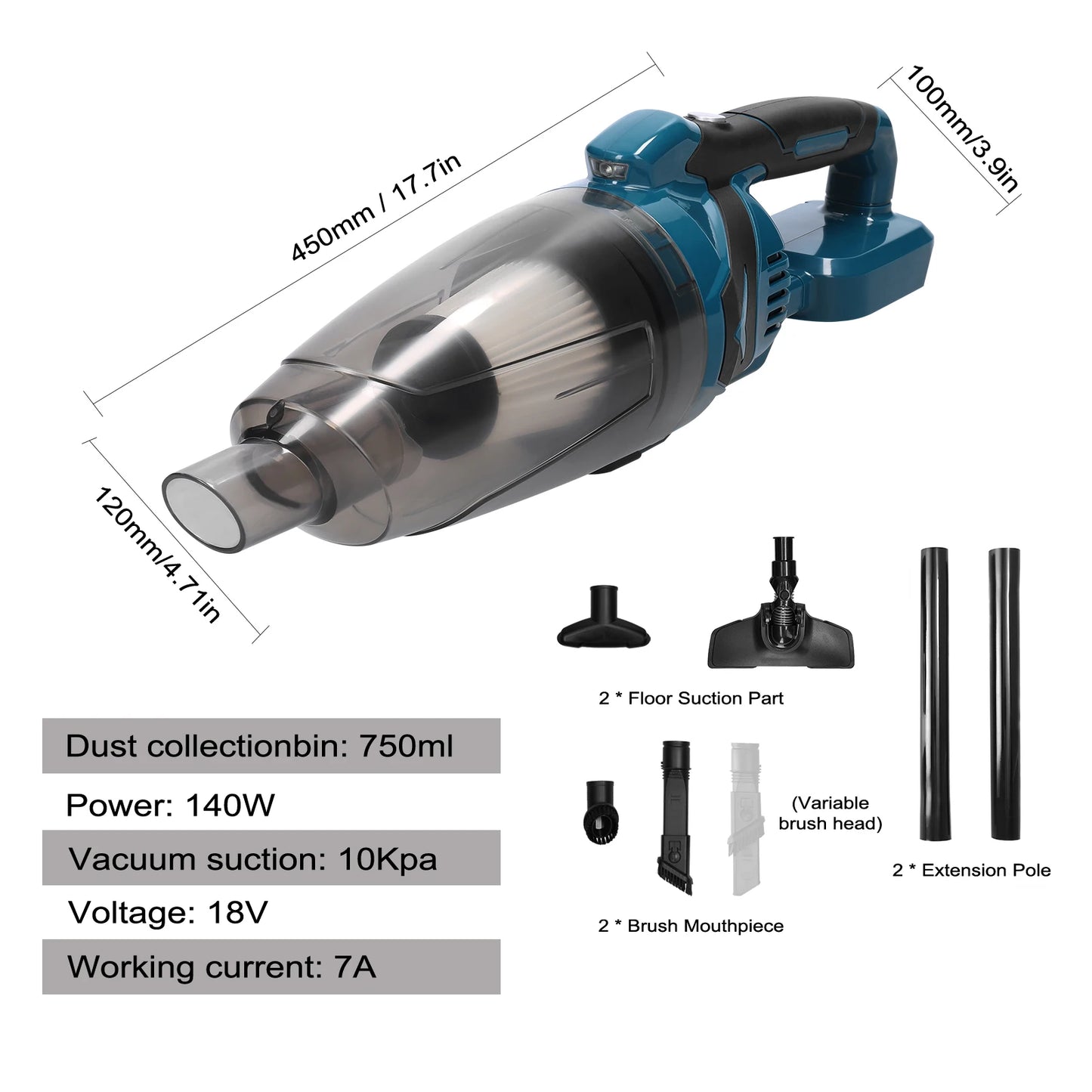 Powerful Wireless Car Vacuum Cleaner for Home and Auto Use