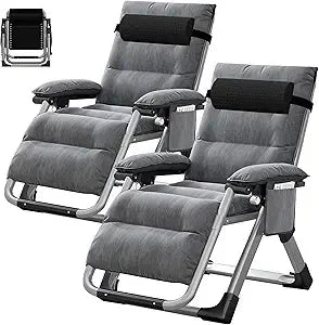 Zero Gravity Outdoor Lounge Chair Pair With Cushions