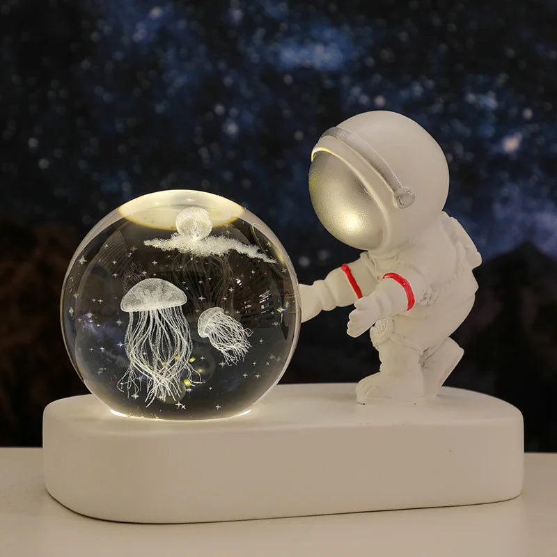 Creative 3D Astronaut Crystal Ball Night Light for Kids