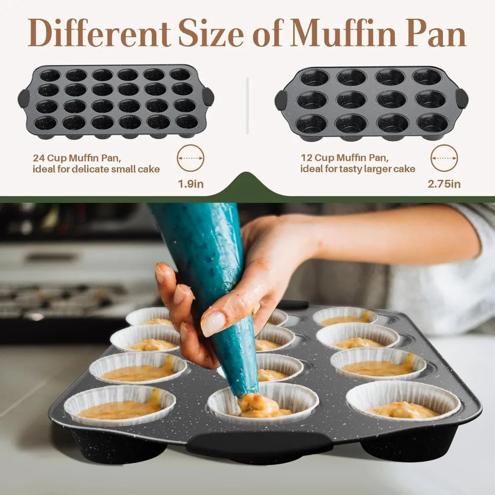 Nonstick 11 Piece Baking Pan Set With Silicone Handles