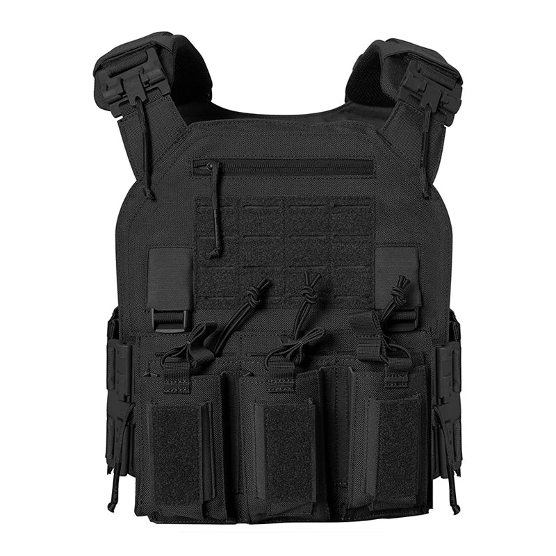 Wear Resistant Quick Release Laser Cut Molle System Outdoor Hunting Training Tactical Vest Nylon Material