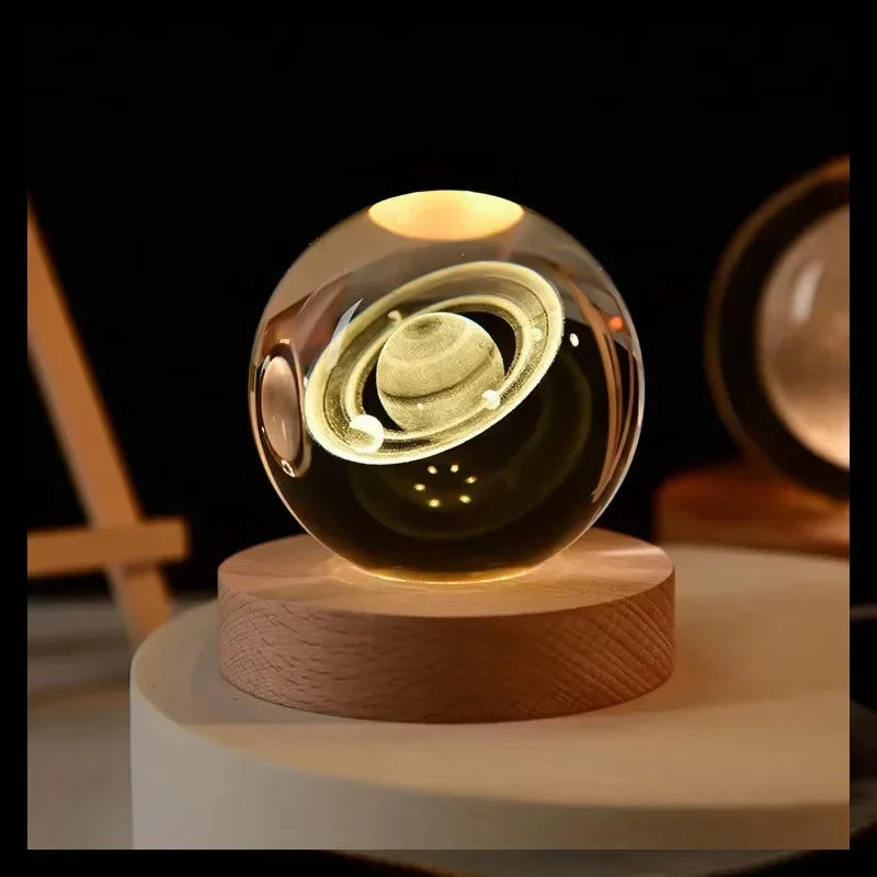 LED Night Light Saturn 3D Moon Table Lamp for Kids