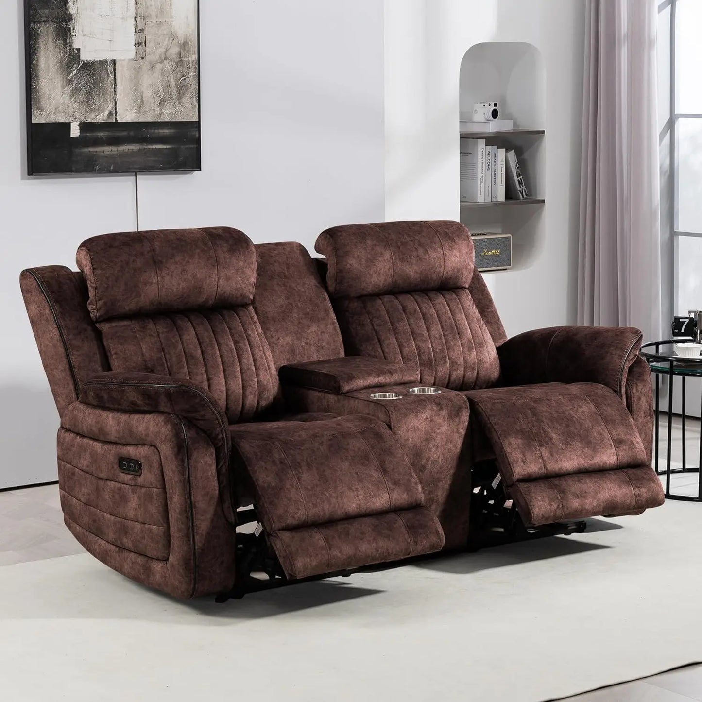 HUANZHUANG Zero Gravity Power Reclining Sofa USB Ports