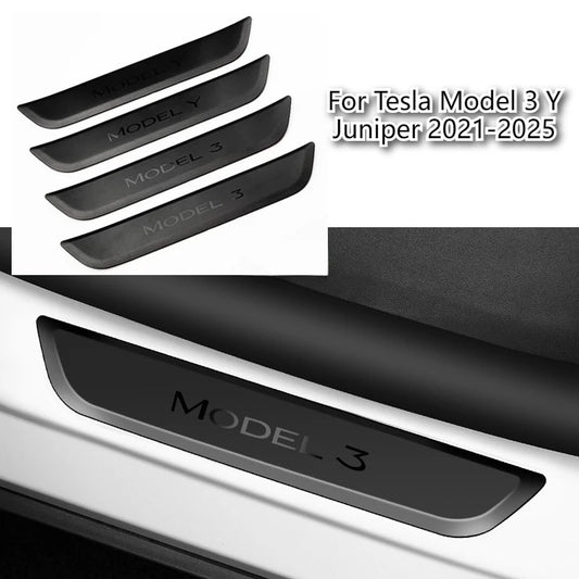 WanleeRoad Tesla Model 3 Y Rear Door Sill Decoration Wrap