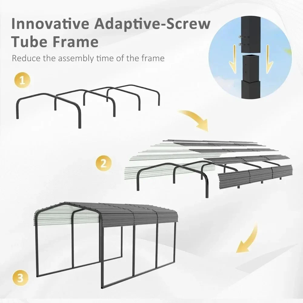 Heavy Duty Metal Carport for Cars Boats and Trucks