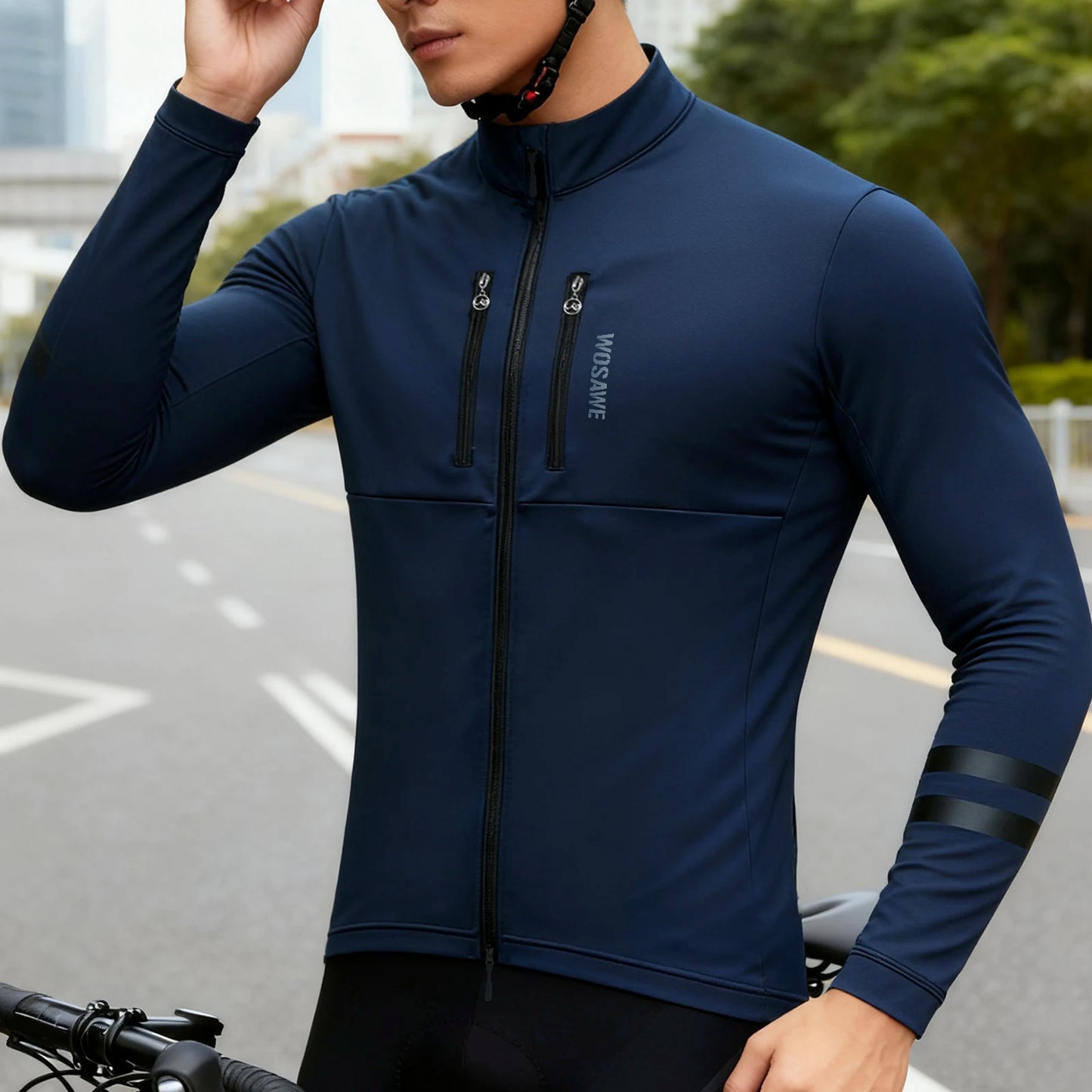 WOSAWE Windproof Winter Thermal Fleece Cycling Jacket For Men Women