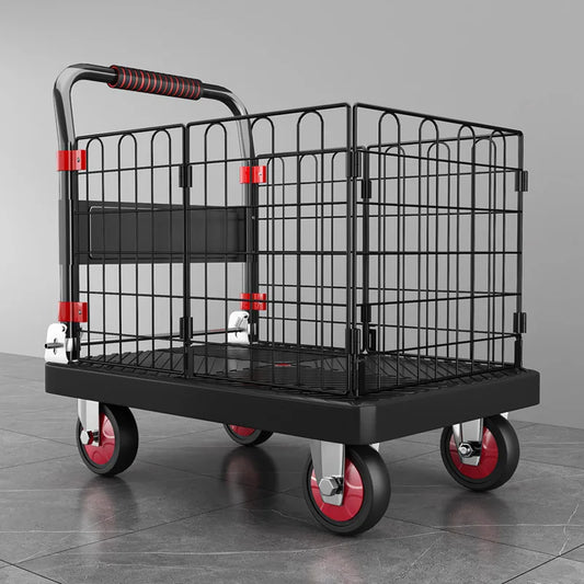 Choice Fence Flatbed Cart Folding Silent Trolley Wheeled