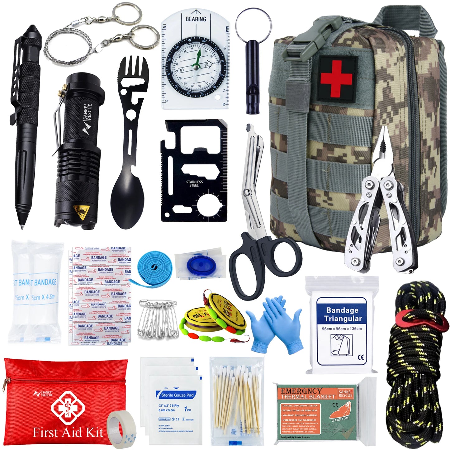 Tactical First Aid Kit Car Accessories Survival Kit Camping Equipment Medical Bag Self Defense EDC Pouch IFAK