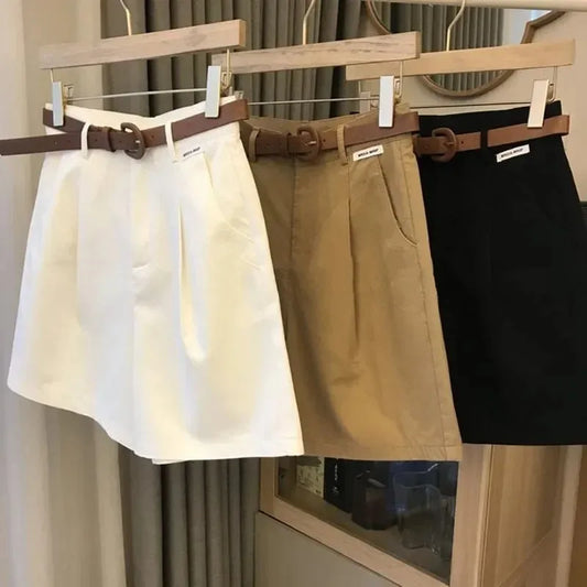 CN Guangdong Wide Leg Cotton Blend Women Shorts Casual