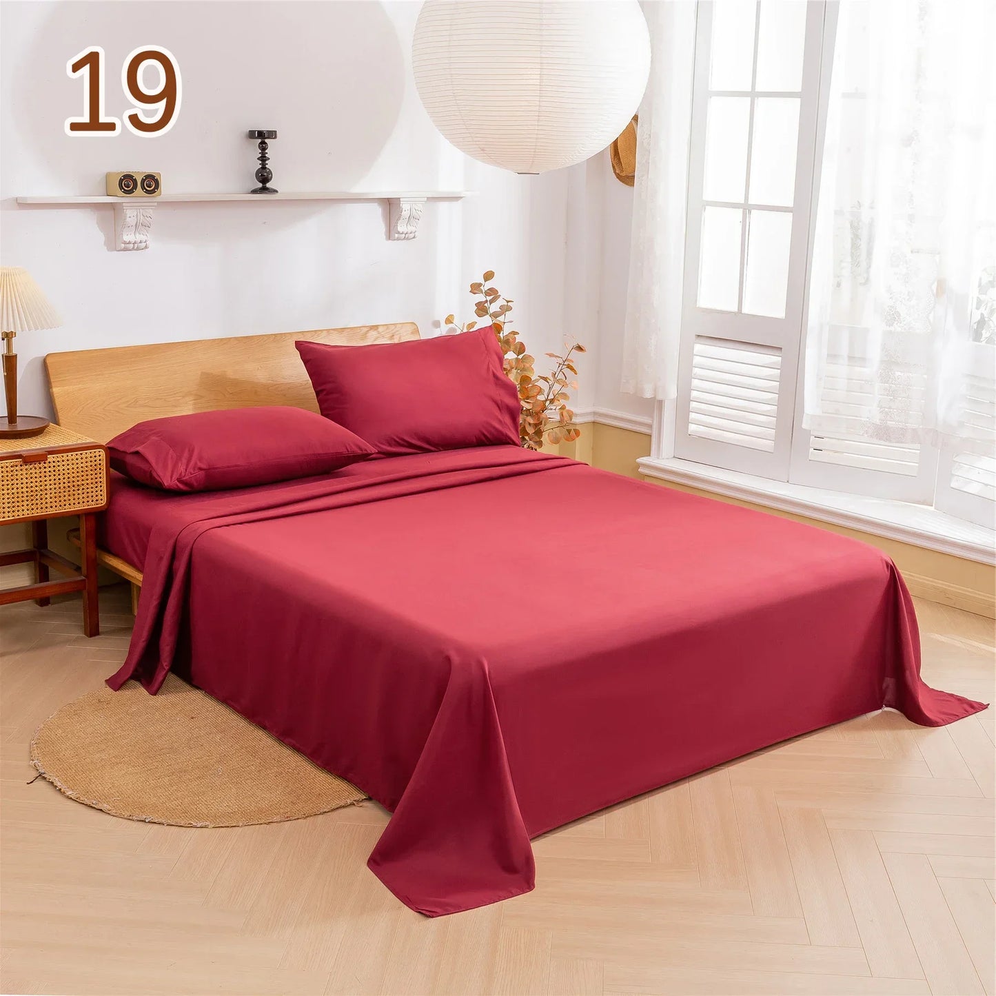 Solid Color Soft Brushed Bedding Set with Pillowcases