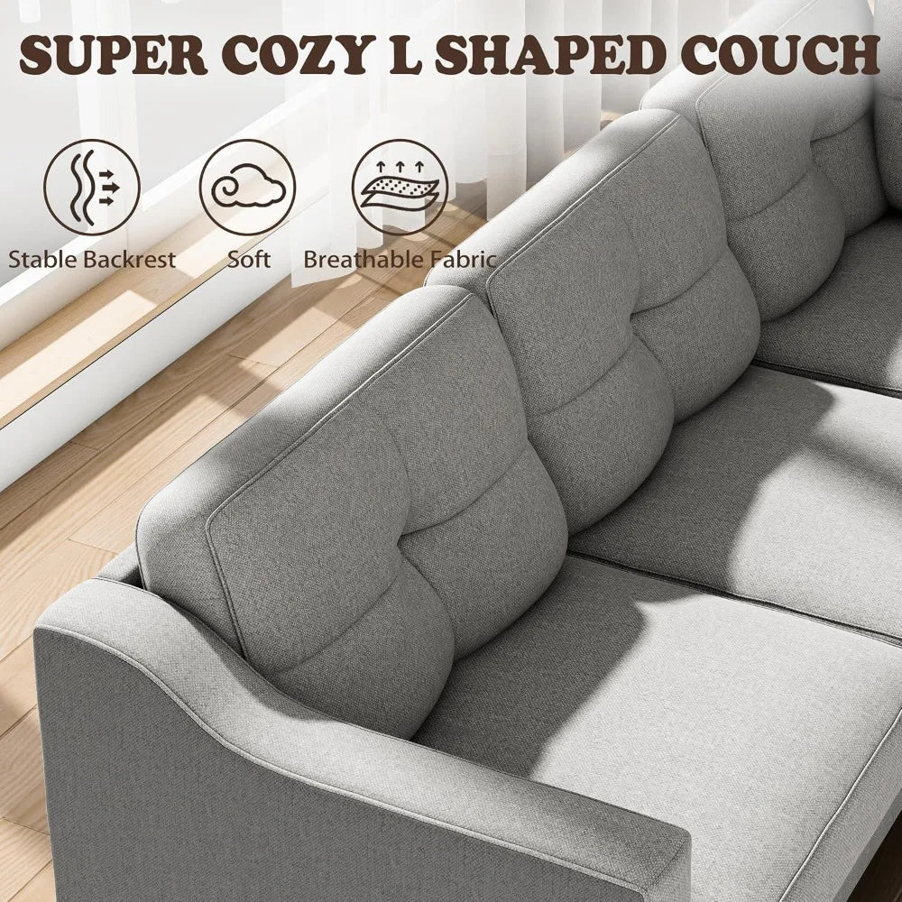 Huanzhuang Luxury Convertible Sectional Sofa Shaped 5 Seat