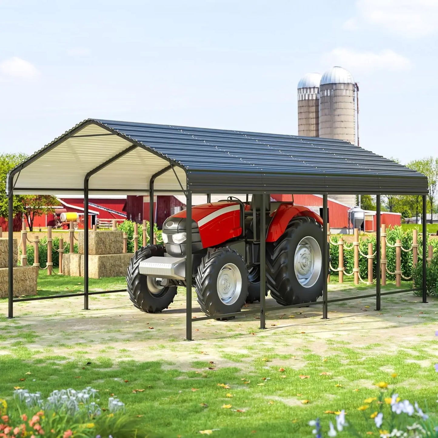 Heavy Duty Metal Carport for Cars Boats and Trucks
