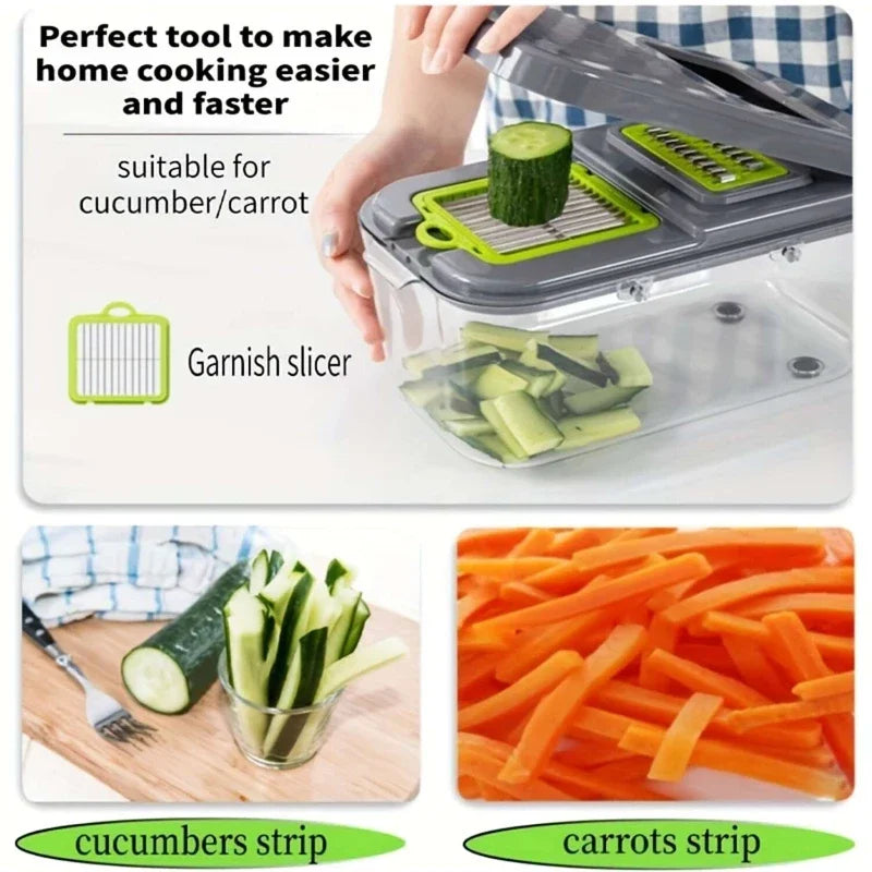 Multifunctional 22 Piece Manual Chopper Kitchen Accessory Set